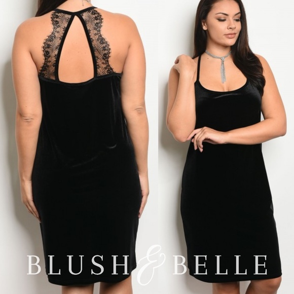 plus size velvet midi dress